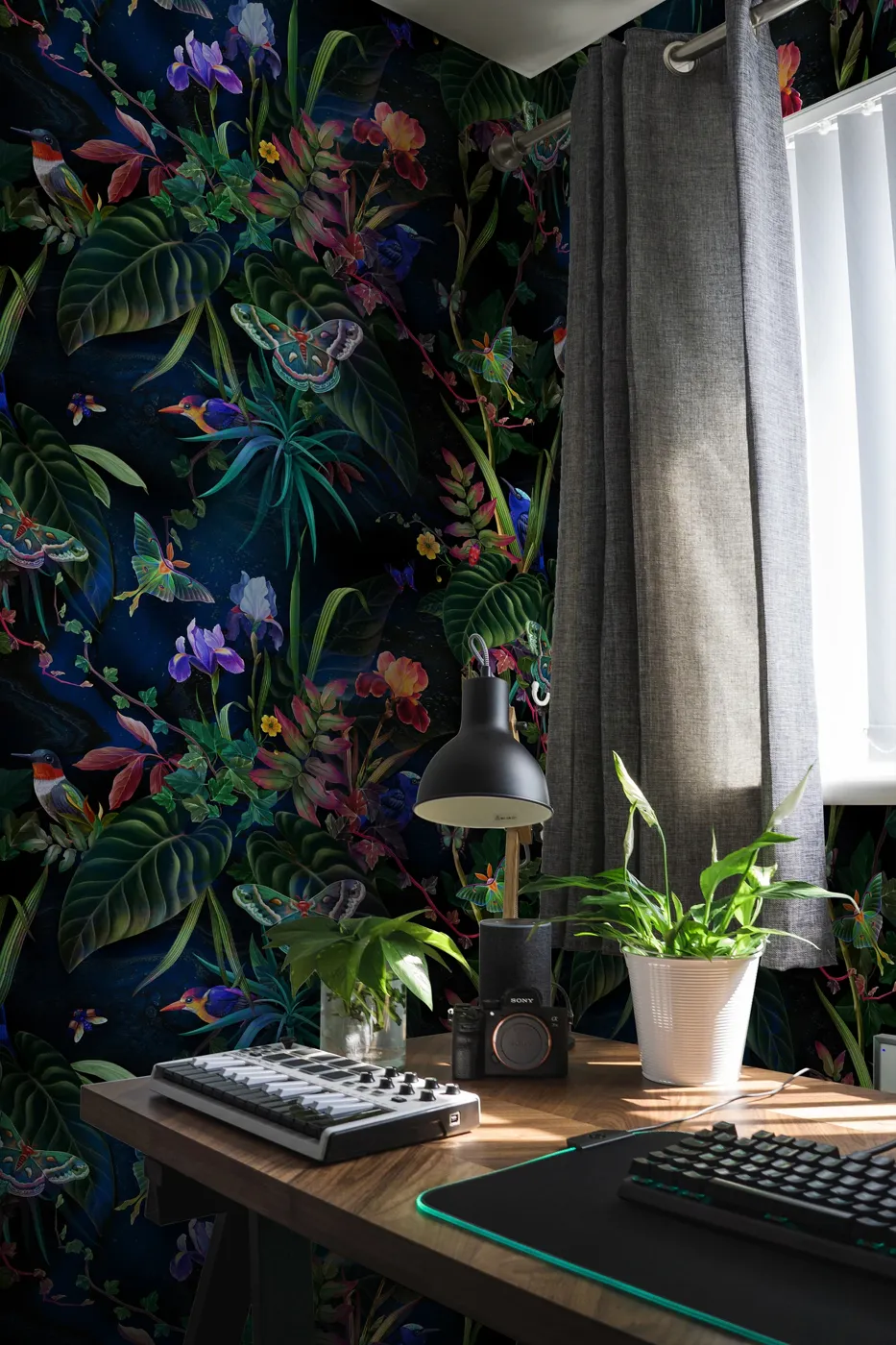 Nightfall Botanica — Botanical wallpaper in an interior