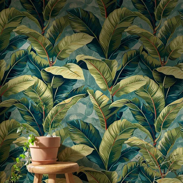 Banana Leaf — Tropical wallpaper in an interior