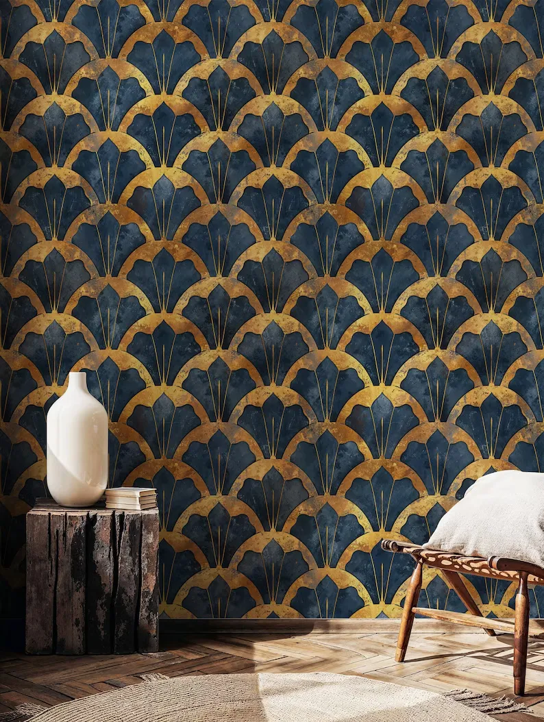 Deco Fans — Art Deco wallpaper in an interior