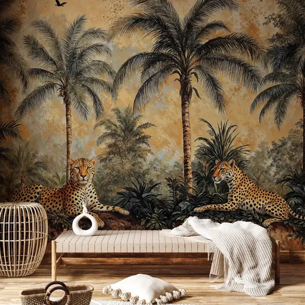 Palm Silhouette — Tropical wall mural in an interior