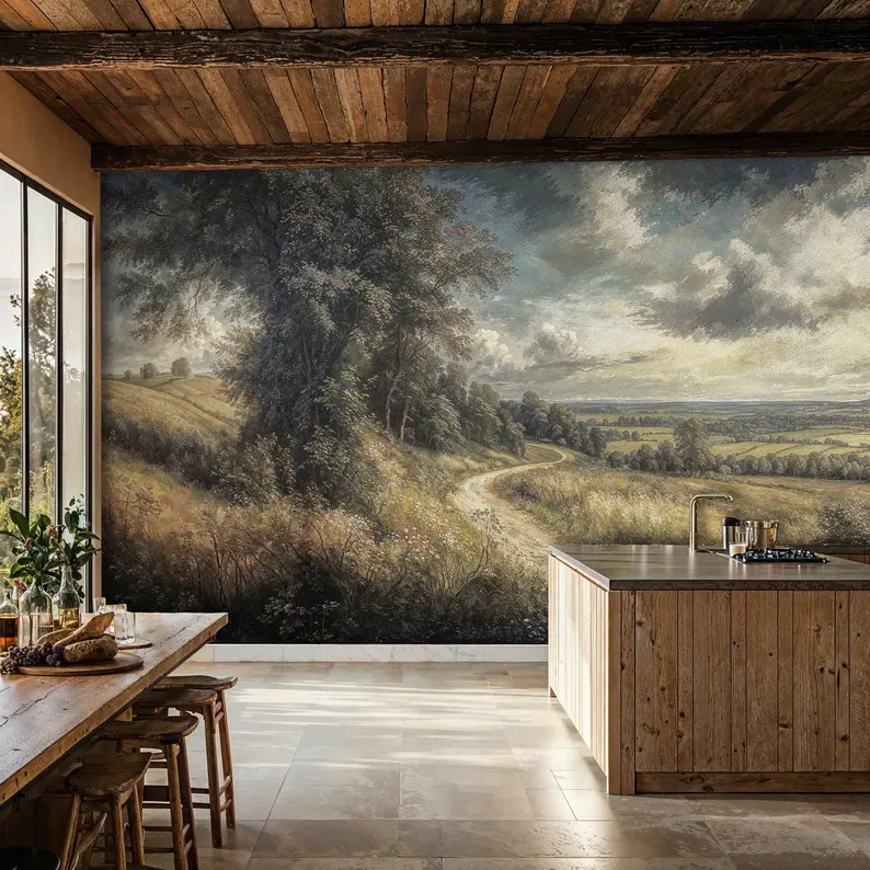 Forest Haze — Landscape wall mural in an interior