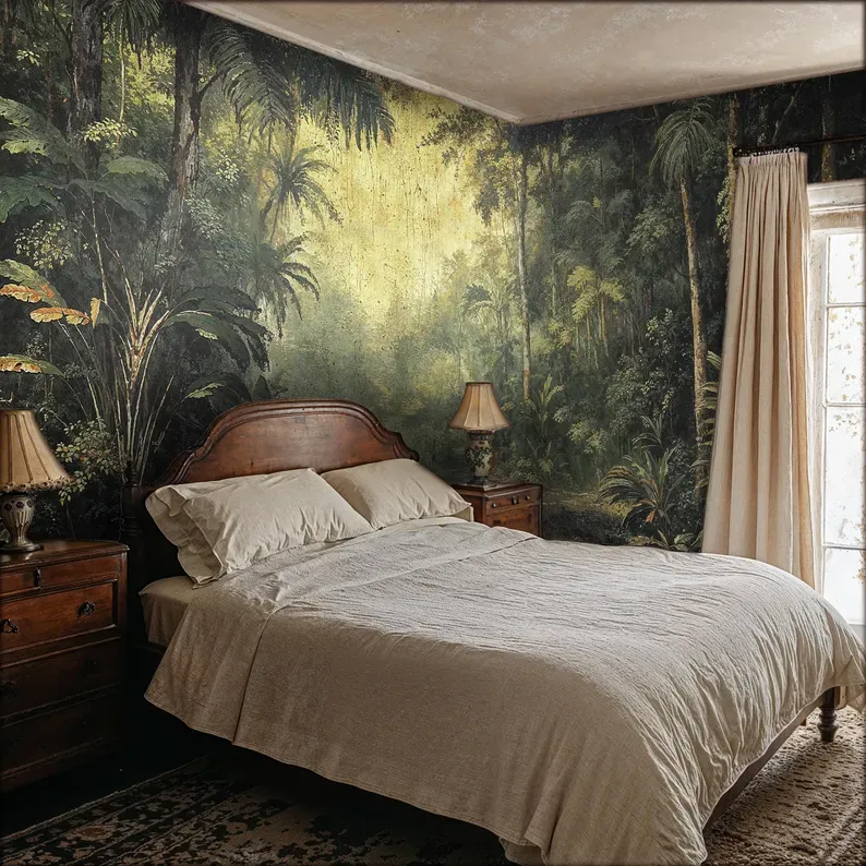 Coral Peony — Tropical wall mural in an interior
