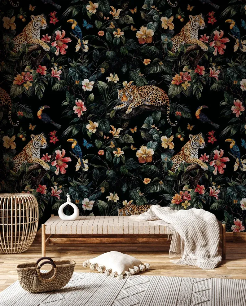 Astral Dream — Botanical wallpaper in an interior