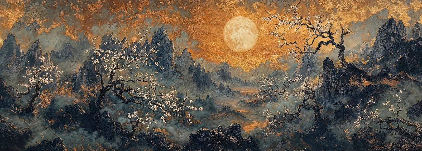 Moonlit Peaks artwork detail