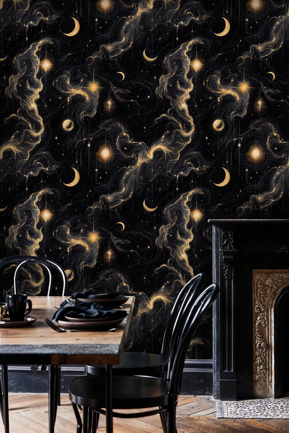 Celestial Night — Celestial wallpaper in an interior