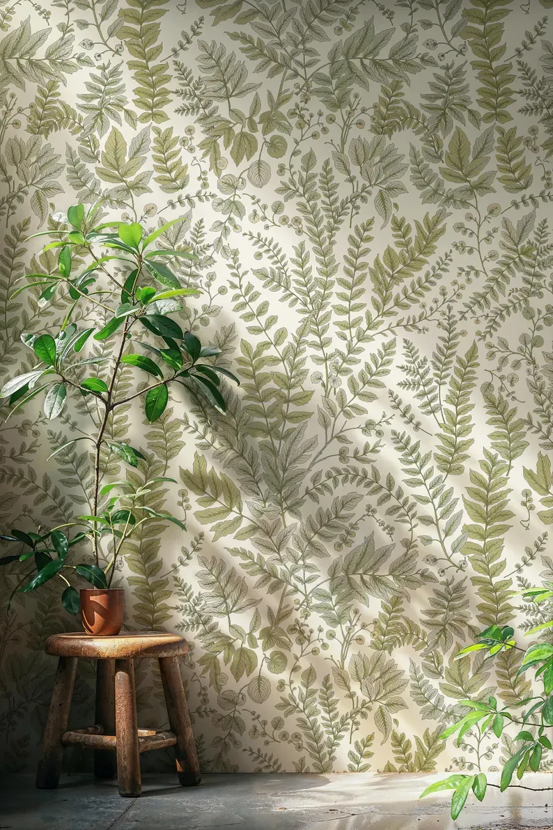 Fern Toile — Botanical wallpaper in an interior
