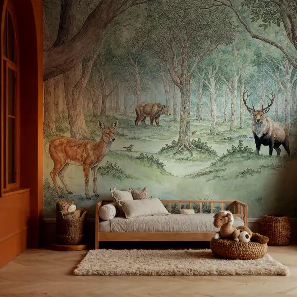 Deer Forest — Kids wall mural in an interior