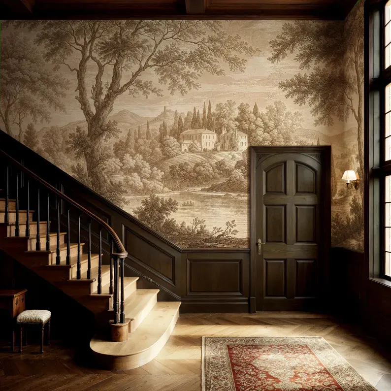 Golden Vale — Landscape wall mural in an interior