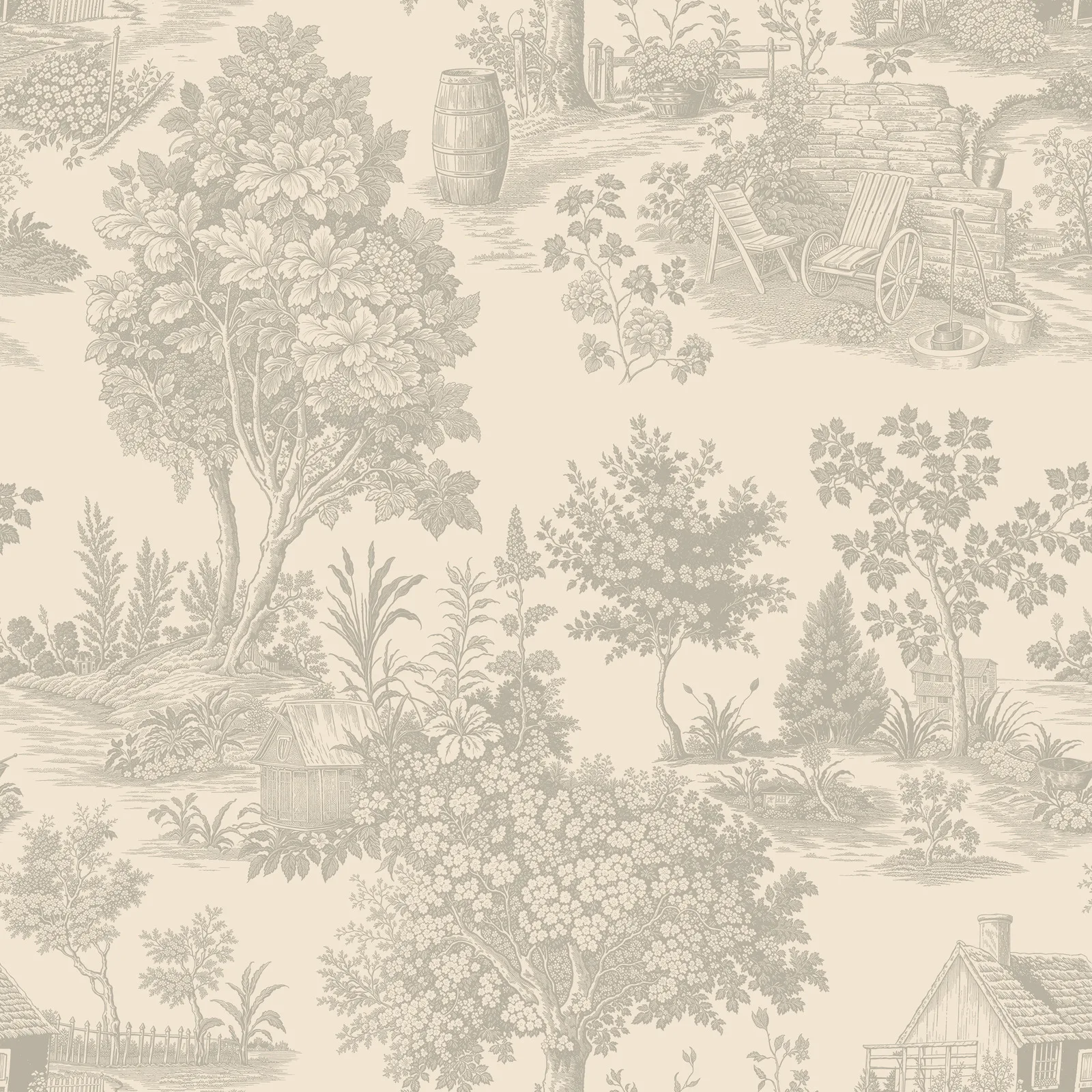 Ivory Toile pattern detail