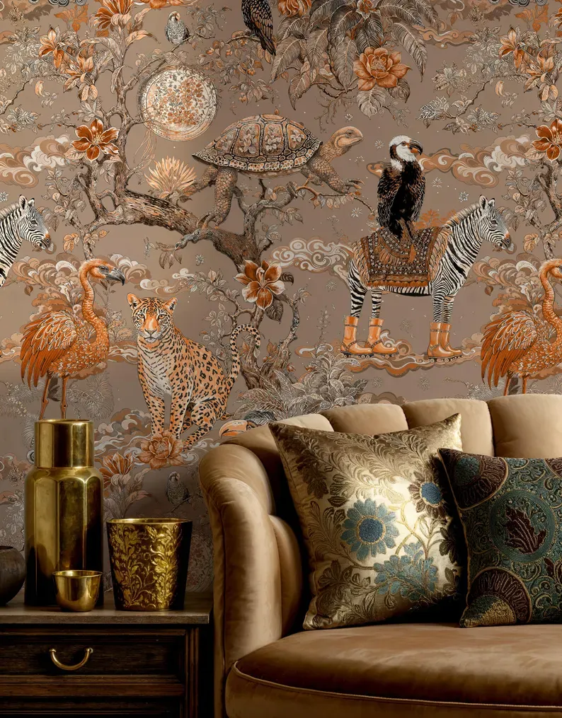 Menagerie — Whimsical wallpaper in an interior