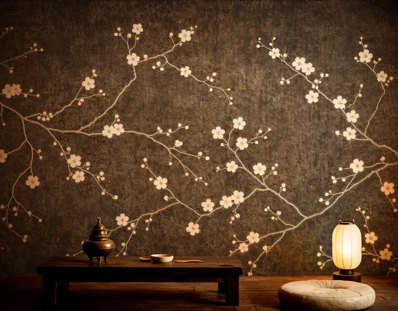 Night Blossom — Chinoiserie wallpaper in an interior