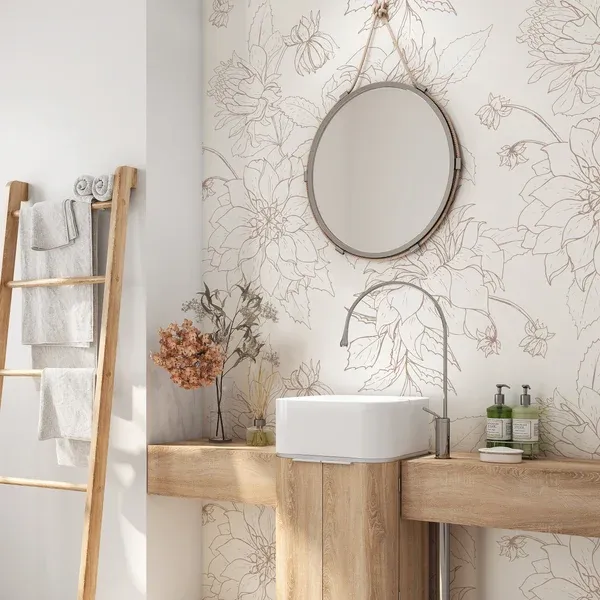 Soft Meadow — Toile wallpaper in an interior