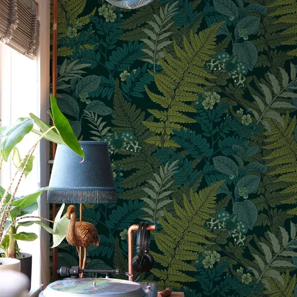 Green Thicket — Botanical wallpaper in an interior
