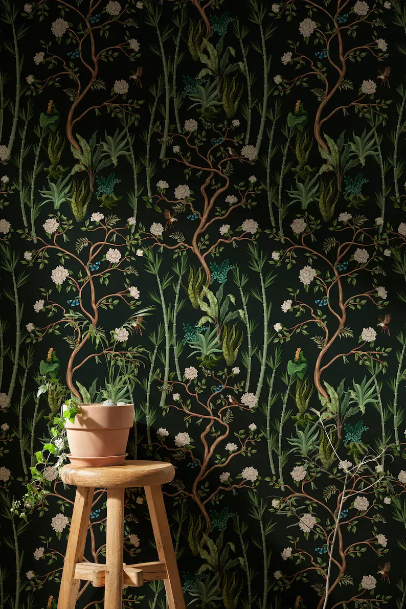 Ivory Bloom — Botanical wallpaper in an interior