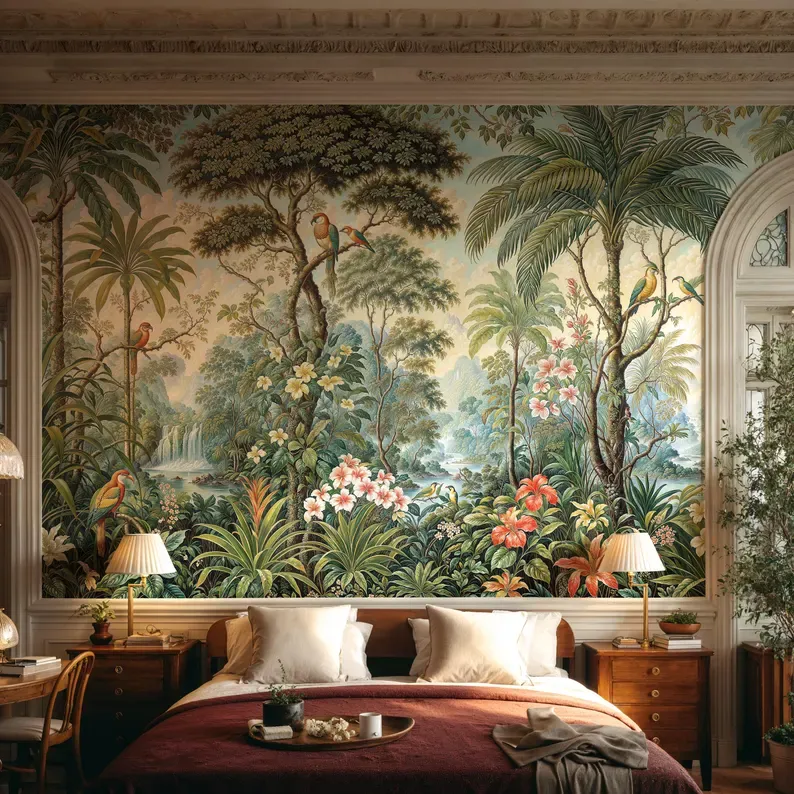 Tropical Vista — Tropical wall mural in an interior