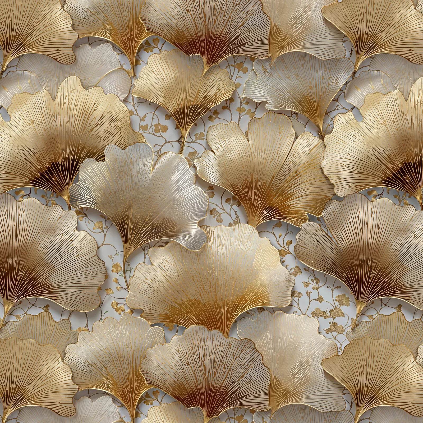 Gilded Ginkgo pattern detail