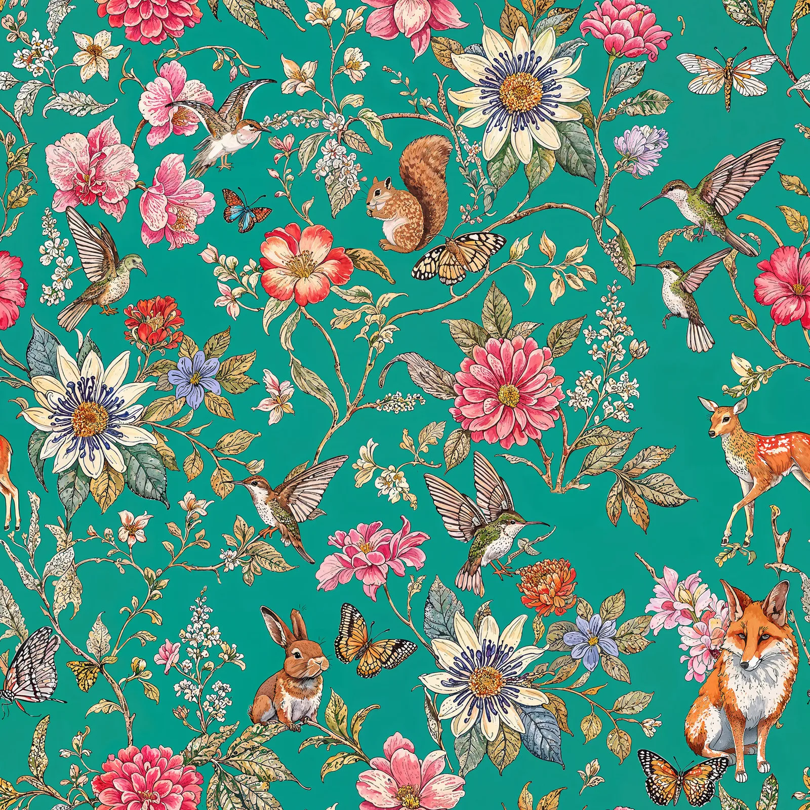 Teal Tapestry artwork detail