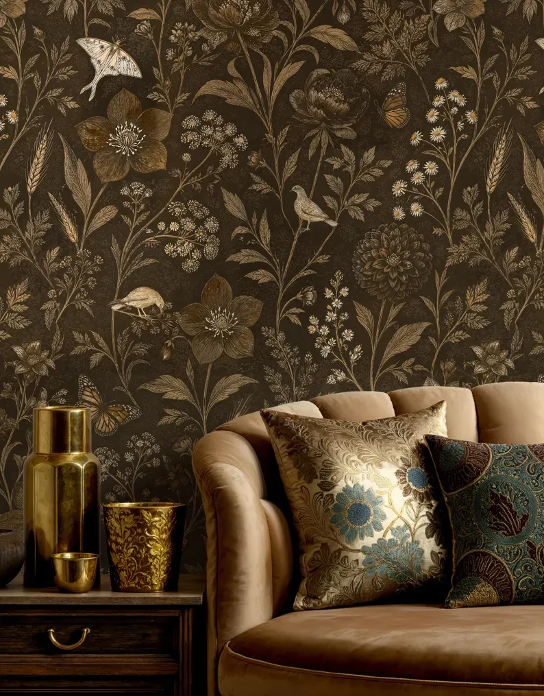 Woodland Floral — Floral wallpaper in an interior