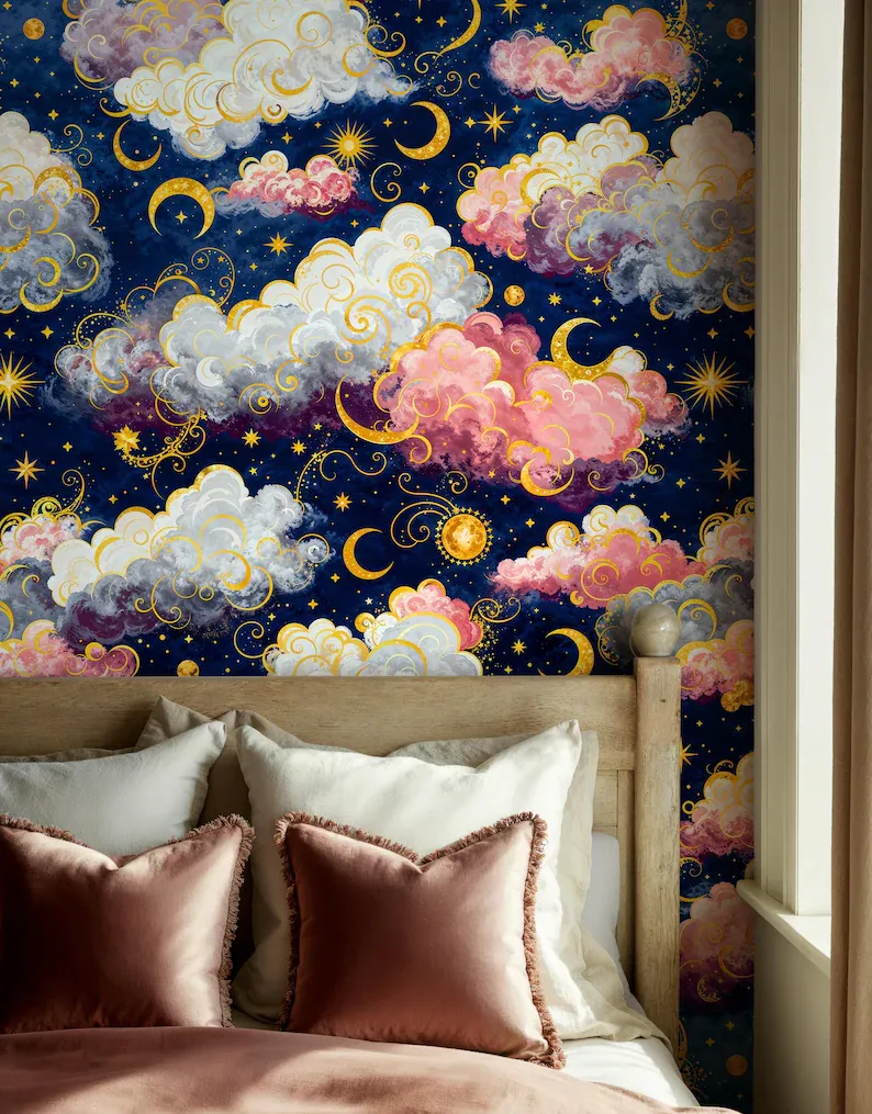 Cloud Nine — Celestial wallpaper in an interior