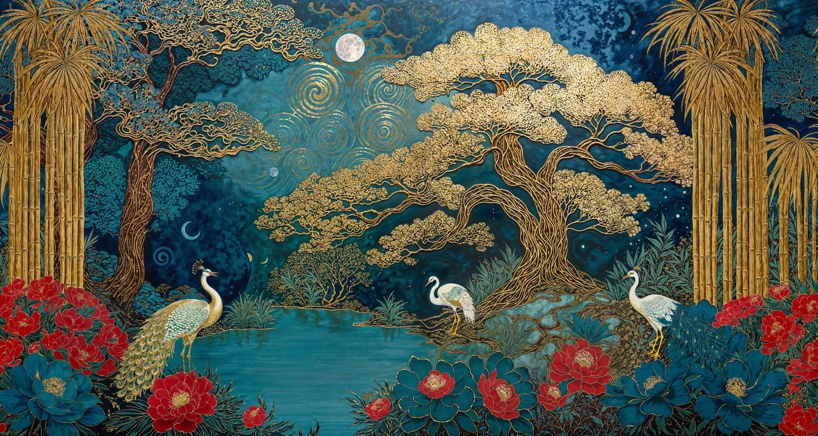 Peacock Pavilion artwork detail