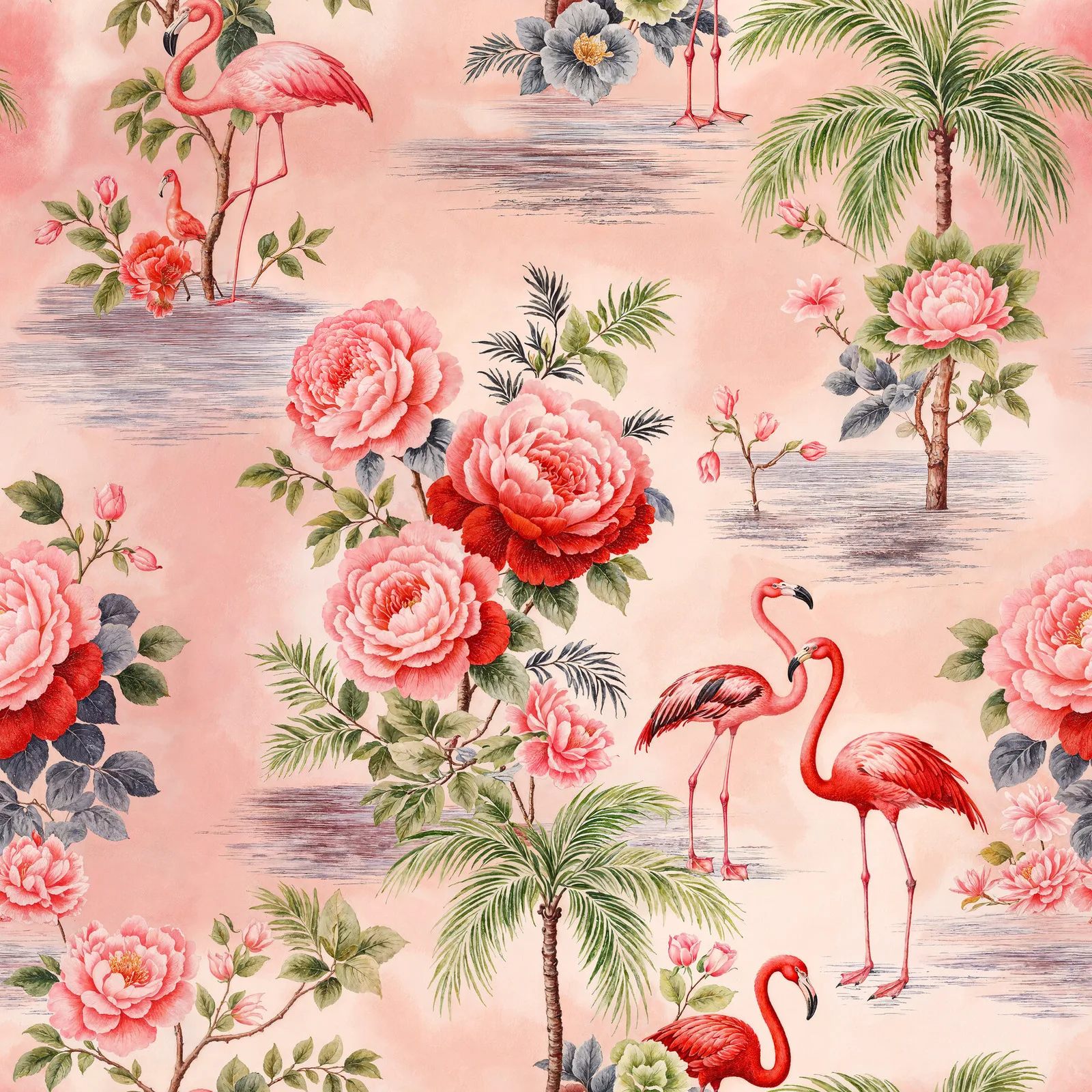 Flamingo Garden artwork detail