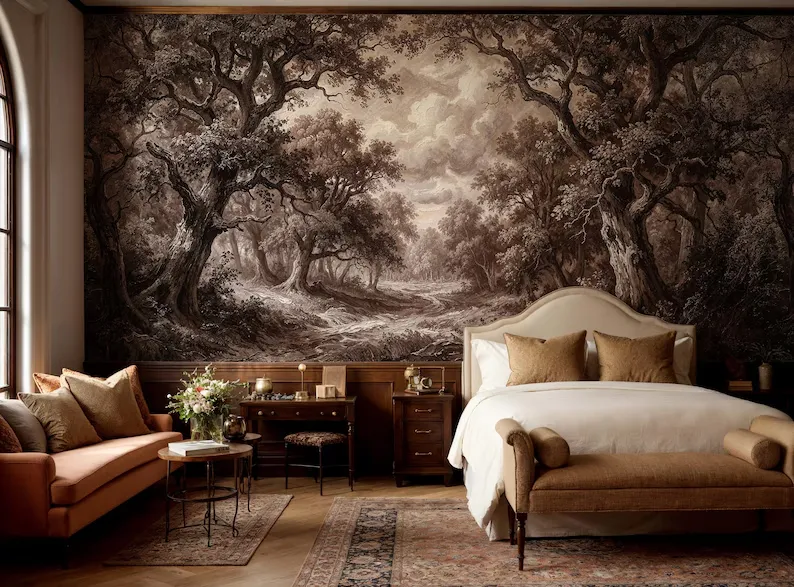 Enchanted Woods — Landscape wall mural in an interior